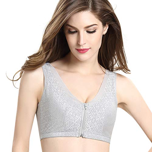 Cloud ROM Mujer Chica Sujetador Deportivo Cremallera De Apertura Frontal Sujetador De Suave Bra Todos los días Comodo Lencería Sexy Push up Ropa Interior