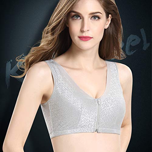 Cloud ROM Mujer Chica Sujetador Deportivo Cremallera De Apertura Frontal Sujetador De Suave Bra Todos los días Comodo Lencería Sexy Push up Ropa Interior