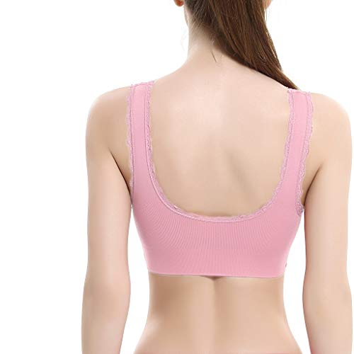 Cloud ROM Sujetadore Deportivo Encaje Sexy Transpirable Confort Yoga Deportes Tops Frontal Cruzada Hebilla Lateral Sostén Suave Comodo Lencería Chaleco