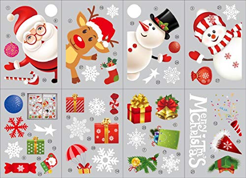 CMTOP Pegatinas de Ventana de Navidad Santa Claus Alce Desmontable Pegatinas para Hogar Tienda Fiesta Pegatina De Navidad