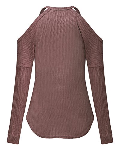 CNFIO Jersey Punto Mujer Invierno Cuello Redondo Jerseys Camiseta Manga Larga Sueter Mujer Suelto Jerseys Basico Casual Sudadera