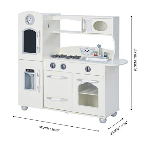 Cocina de juguete grande de madera blanca de Teamson Kids TD-11414W
