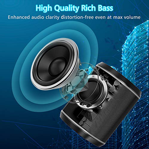 Cocoda Altavoces Bluetooth Portatiles, Mini Altavoz Inalambricos con Sonido Estéreo, Graves Enriquecidos, 18m Bluetooth Distancia, Micrófono Incorporado, Tarjeta TF/Aux Compatible, IPX6 para Exterior