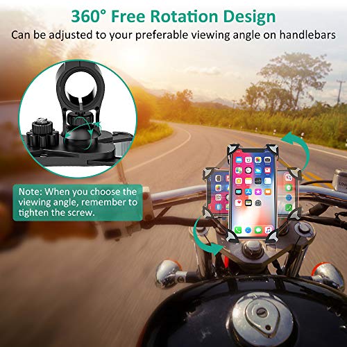 Cocoda Soporte Movil Bici, 360° Rotación Soporte Movil Moto Bicicleta, Anti Vibración Porta Telefono Motocicleta Montaña Compatible con iPhone 11 Pro MAX/XS MAX/XR, Samsung S20 y Otro 4.5-7.0" Móvil