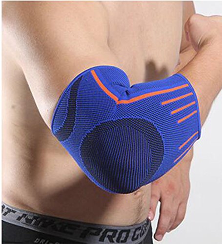 Codera para Proteger el Brazo, Levantar Pesas, Codo de Tenista y Golfista, Powerlifting, Gimnasia, Correr, Culturismo, Deportes y Tendinitis (S, Azul)