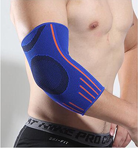 Codera para Proteger el Brazo, Levantar Pesas, Codo de Tenista y Golfista, Powerlifting, Gimnasia, Correr, Culturismo, Deportes y Tendinitis (S, Azul)
