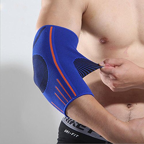 Codera para Proteger el Brazo, Levantar Pesas, Codo de Tenista y Golfista, Powerlifting, Gimnasia, Correr, Culturismo, Deportes y Tendinitis (S, Azul)