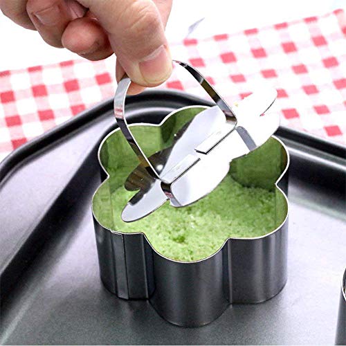 CODIRATO Anillos de Acero Inoxidable para Tartas, Mousse Molde con 1 Rascador de Plástico Círculo Pastel Molde para Hacer Ensaladas, Pasteles, Mousses y Postres