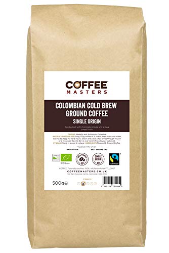 Coffee Masters Cold Brew Café Molido 500 g - Café Orgánico Colombiano de Comercio Justo - Nuevo