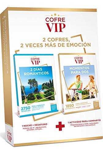 CofreVIP Caja Regalo 2 DÍAS ROMÁNTICOS + Momentos para Dos para Dos Personas (2 Regalos en uno)