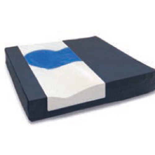 Cojín antiescaras viscoelástico con gel anatómico. Máximo alivio de la presión sobre áreas óseas vulnerables. Con funda transpirable. 41x41x7 cm