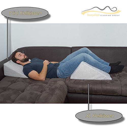 Cojín de cuña para Sala de Estar y Dormitorio, cojín de Lectura, cojín Relax, Respaldo, Almohada de Vientre // Cojín de cuña para acostarse y Sentarse (5 Colores para Elegir) (Blanco)
