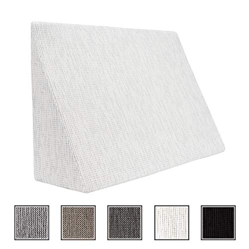 Cojín de cuña para Sala de Estar y Dormitorio, cojín de Lectura, cojín Relax, Respaldo, Almohada de Vientre // Cojín de cuña para acostarse y Sentarse (5 Colores para Elegir) (Blanco)