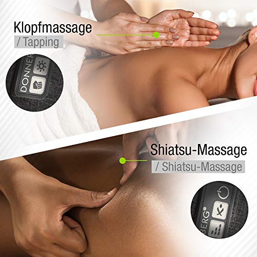 Cojín Masajeador Cervical Espalda Cuello Tapping y Shiatsu con Calor Infrarrojo Almohada de Masaje Hombros Almohada eléctrica Cervical KRAFTY NM- 099 Donnerberg Marca Alemana
