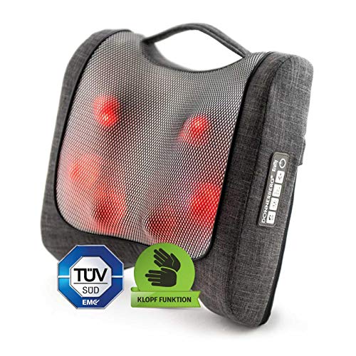 Cojín Masajeador Cervical Espalda Cuello Tapping y Shiatsu con Calor Infrarrojo Almohada de Masaje Hombros Almohada eléctrica Cervical KRAFTY NM- 099 Donnerberg Marca Alemana