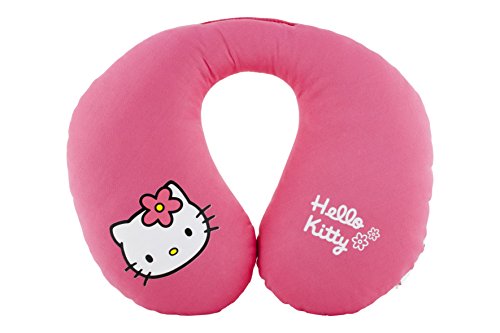 Cojin para coche para niños - en forma de U - Hello Kitty - Almohadilla cervical – Rosa