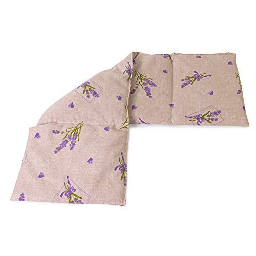 Cojín térmico compartimentado en 4 con semillas de colza 60x20cm - Almohada térmica para microondas - Calor y frío - Saco térmico con semillas (Color: campestre romantico)