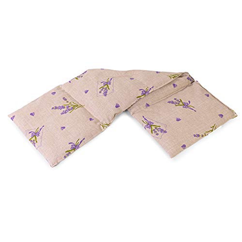 Cojín térmico compartimentado en 4 con semillas de colza 60x20cm - Almohada térmica para microondas - Calor y frío - Saco térmico con semillas (Color: campestre romantico)