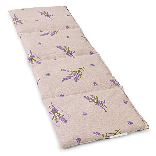 Cojín térmico compartimentado en 4 con semillas de colza 60x20cm - Almohada térmica para microondas - Calor y frío - Saco térmico con semillas (Color: campestre romantico)