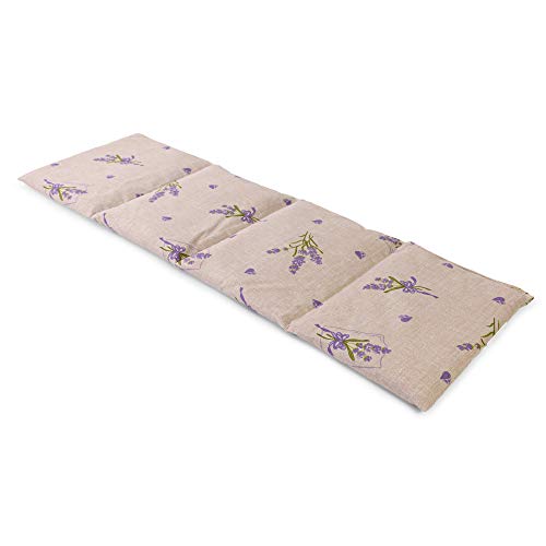 Cojín térmico compartimentado en 4 con semillas de colza 60x20cm - Almohada térmica para microondas - Calor y frío - Saco térmico con semillas (Color: campestre romantico)