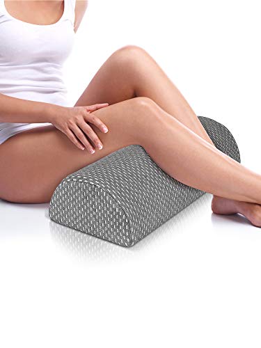 Cojines cilindricos para relajar las piernas y las rodillas - Cojin lumbar con funda lavable certificada por OEKO TEX - Almohada piernas dormir con cojín de espuma con memoria - Cojines para sofa