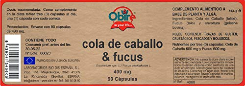 Cola de caballo + fucus 400 mg. 90 capsulas