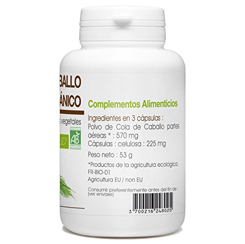 Cola de caballo Orgánico - Equisetum arvense - 190mg - 200 cápsulas vegetales
