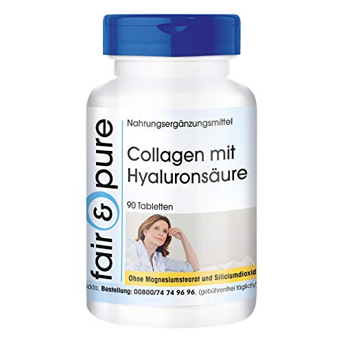 Colágeno 640mg - Colágeno hidrolizado con Ácido hialurónico y Vitamina C - Alta pureza - 90 Comprimidos