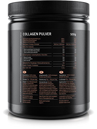 Colágeno Bovino Polvo Hidrolizado 100% Proteína - 500g Colágeno de vacuno