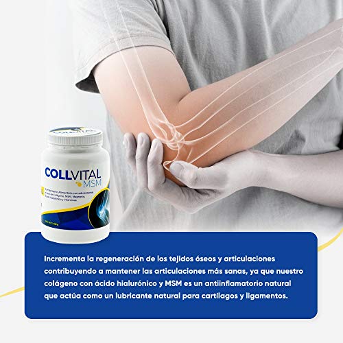 Colageno Collvital en polvo con MSM, Magnesio, Ácido hialuronico y vitaminas con sabor a vainilla 368Gr en polvo