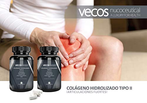 COLAGENO HIDROLIZADO TIPO 2 para Articulaciones con Glucosamina, Condroitina, Magnesio, MSM y Ácido Hialuronico. Para el cuidado de Huesos y articulaciones - 160 cápsulas VEGETALES