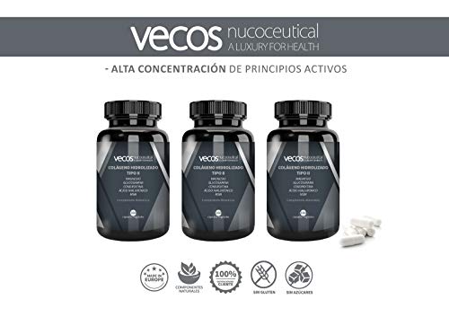 COLAGENO HIDROLIZADO TIPO 2 para Articulaciones con Glucosamina, Condroitina, Magnesio, MSM y Ácido Hialuronico. Para el cuidado de Huesos y articulaciones - 160 cápsulas VEGETALES