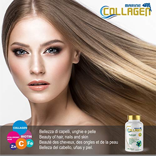 COLÁGENO MARINO con ÁCIDO HIALURÓNICO Biotina Zinc Hierro Vitamina C Huesos Articulaciones