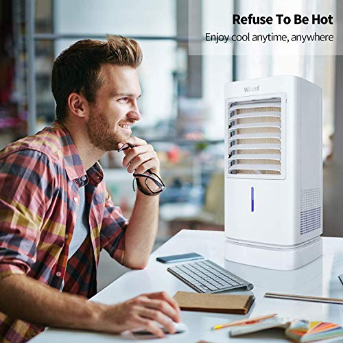 ColdMan Aire Acondicionado Portátil, 180 ° Giratorio Purificador de Aire y Enfriador de Aire, Nuevo 2020 Silencioso Aire Acondicionado con Intelligentes Touchpanel, 1-4H Temporizador, 3 Velocidades