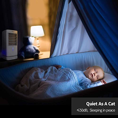 ColdMan Aire Acondicionado Portátil, 180 ° Giratorio Purificador de Aire y Enfriador de Aire, Nuevo 2020 Silencioso Aire Acondicionado con Intelligentes Touchpanel, 1-4H Temporizador, 3 Velocidades