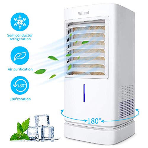 ColdMan Aire Acondicionado Portátil, 180 ° Giratorio Purificador de Aire y Enfriador de Aire, Nuevo 2020 Silencioso Aire Acondicionado con Intelligentes Touchpanel, 1-4H Temporizador, 3 Velocidades