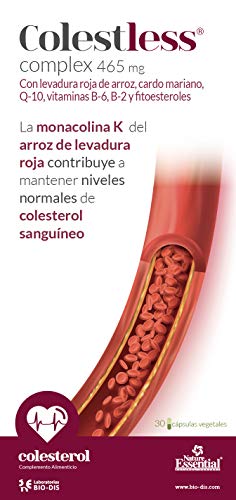 Colestless® complex con levadura roja de arroz, cardo mariano, Q-10, fitoesteroles, vitaminas B-2 y B-6 – 30 Cápsulas vegetales.
