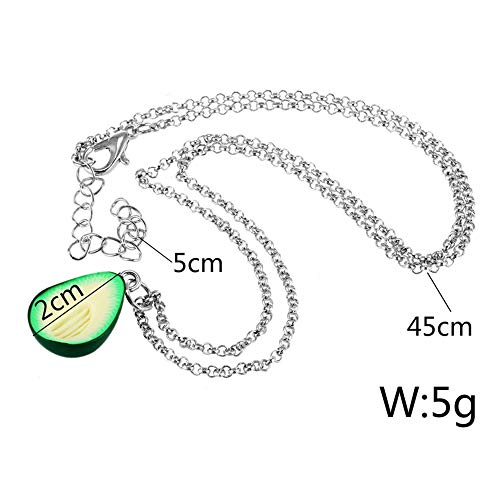 Colgante de cadena 2 piezas BFF Aguacate verde para parejas collares de amistad de amor Mejor amigo Haslkette, collares de joyería para niños Adolescentes Mejores amigos amantes y regalos de pareja