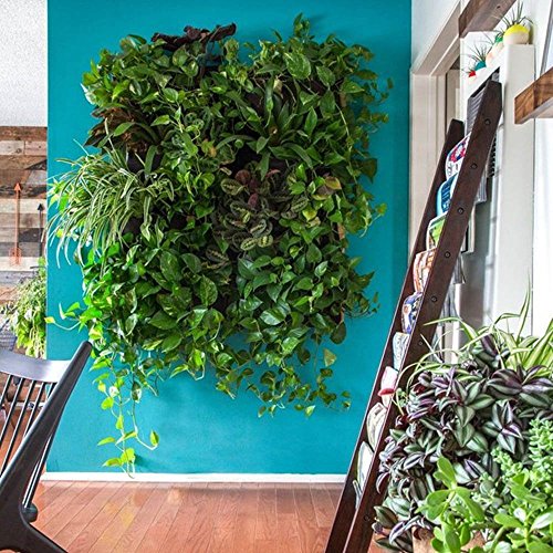 Colgar en la Pared Bolsas de Plantación, Plantador Verde Vertical del Crecimiento con 9 Bolsillos, Planta Que Cuelga Bolsos de la Flor Que Cuelgan para Balcón Pared de la Pared Jardín (Negro)