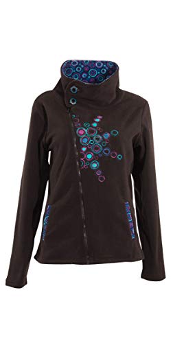 Coline Burbuja del Bordado de la Chaqueta de Lana (Negro, L)