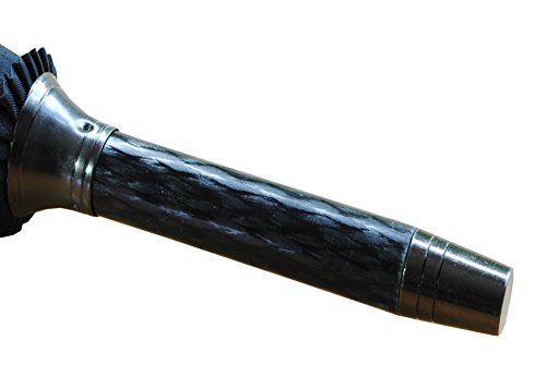 COLLAR AND CUFFS LONDON - A Prueba DE Viento - Muy Fuerte - Mango De Madera Maciza - Estructura Reforzada con Fibra de Vidrio - Doble Toldo Ventilado - Automático - Paraguas Largos - Grande - Negro