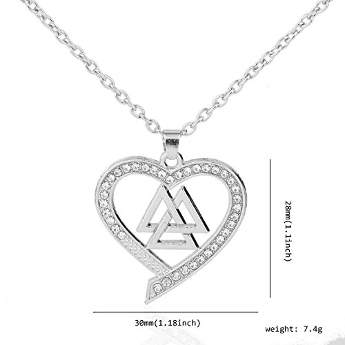 Collar con Colgante con Forma de corazón de Vaquero de Madera de Valknut y eslavo, joyería Vintage para Mujeres