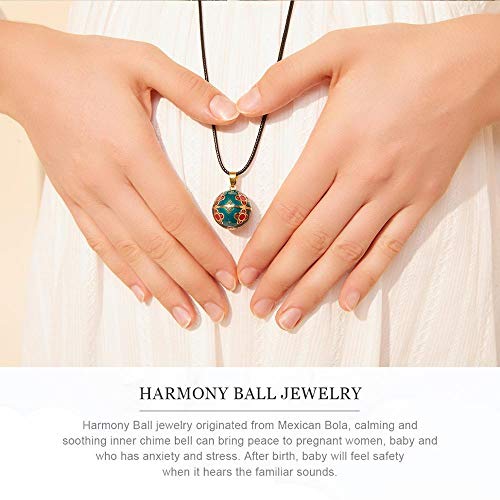 Collar con colgante de bola de armonía para el embarazo, bola Mexcian, colgante de bola de deseo, joyería fina para mujer, mejor regalo N14NB317 corazón