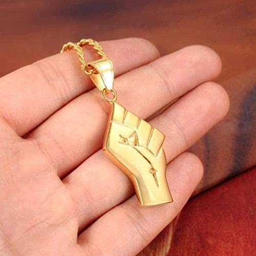 Collar de joyería de Acero Inoxidable para Hombre, Collar de campeón de Oro, puño, Colgante de Acero de Titanio, Regalo para Mujeres, Hombres