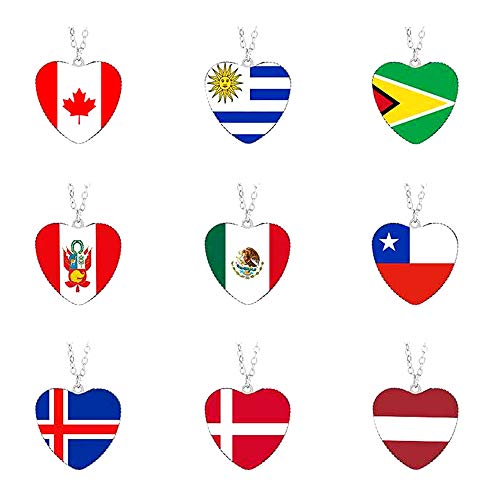 Collar hecho a mano con diseño de bandera de Chile
