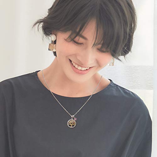 Collar Mujer, Árbol de la Vida Plata de Ley 925 Colgante con Cristales Swarovski,Ideal Regalo para Madre/Esposa/Navidad/Cumpleaños