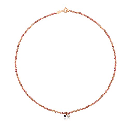 Collar TOUS Camille de plata vermeil rosa con iolita de 0,3 cm y perla, Longitud 38 cm