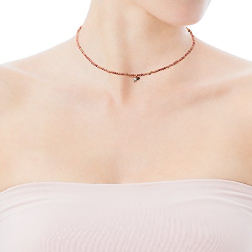 Collar TOUS Camille de plata vermeil rosa con iolita de 0,3 cm y perla, Longitud 38 cm