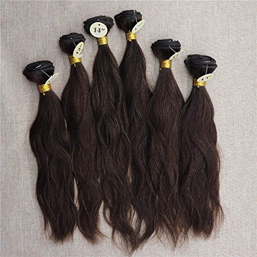 Color #4 Paquetes De Cabello Para Hacer Pelucas 10"X2pcs,12"X2pcs,14"X2pcs De Paquetes De Cabello Humano, 6pcs En Total Paquetes De Cabello Remy De Onda Natural De 200g