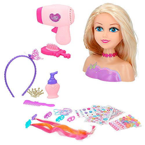 ColorBaby - Busto peluquería Sparkle Girl, 80 piezas (44504) , color/modelos surtido